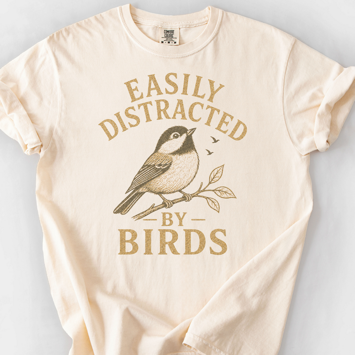 Easily Distracted By Birds T-Shirt — Ivory