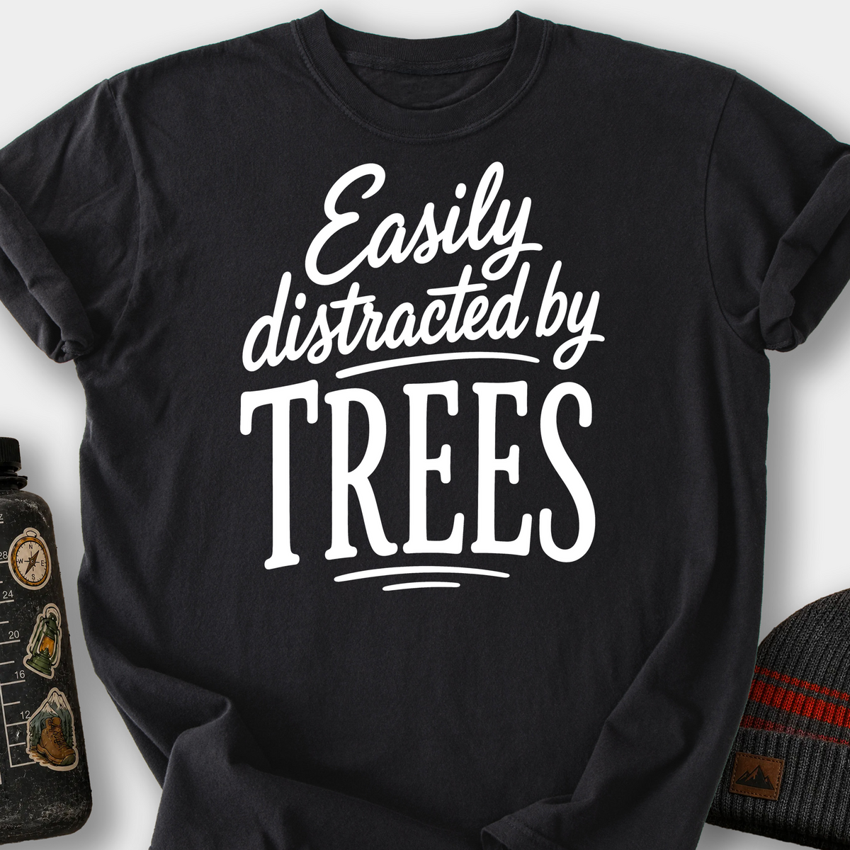 Easily Distracted by Trees T-Shirt — Black