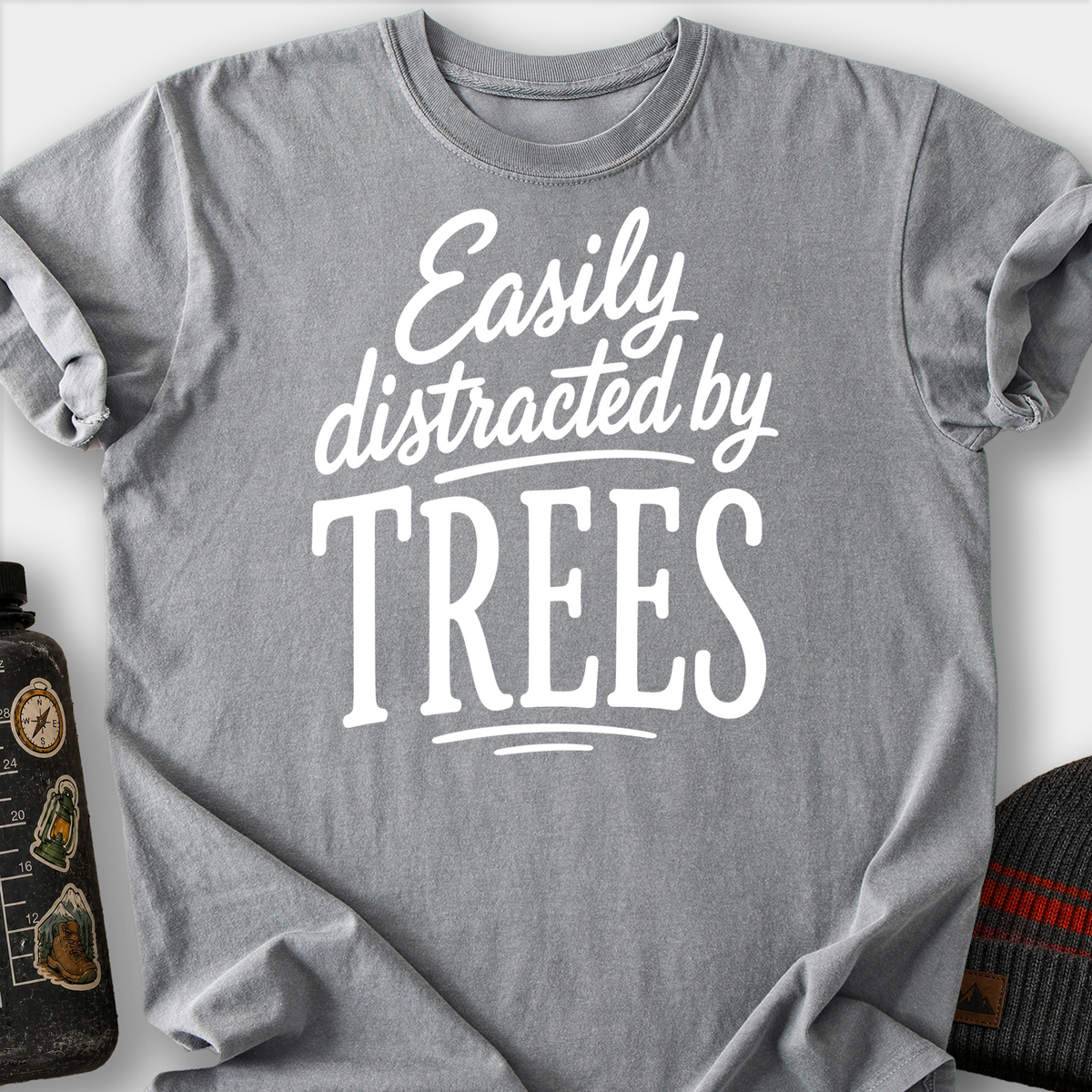 Easily Distracted by Trees T-Shirt — Grey