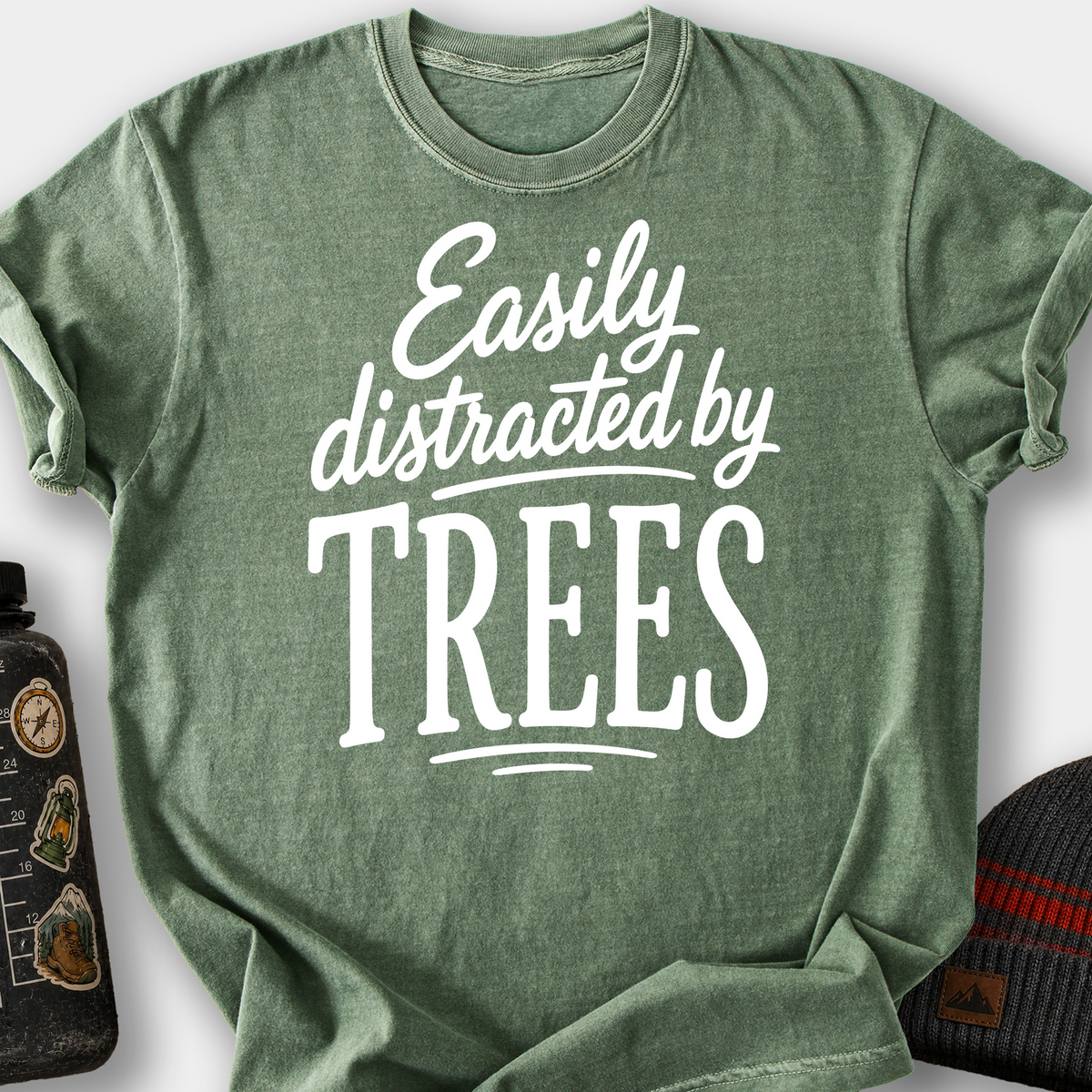 Easily Distracted by Trees T-Shirt — Moss
