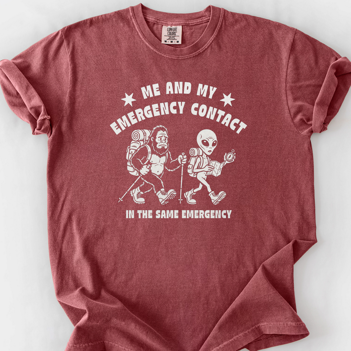 Emergency Contact T-Shirt — Brick