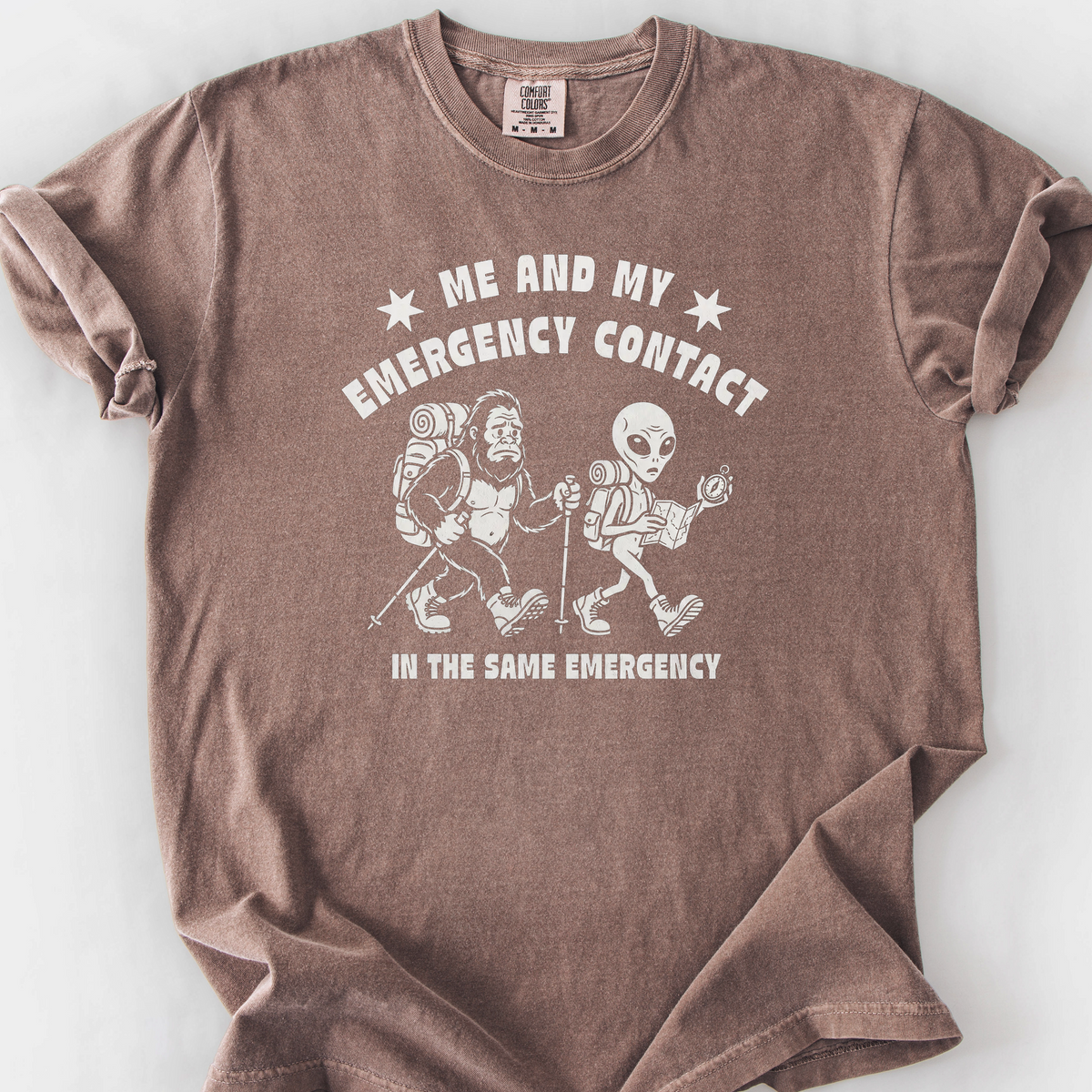 Emergency Contact T-Shirt — Espresso