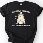 Emotionally Unavailable Marmot T-Shirt — Black