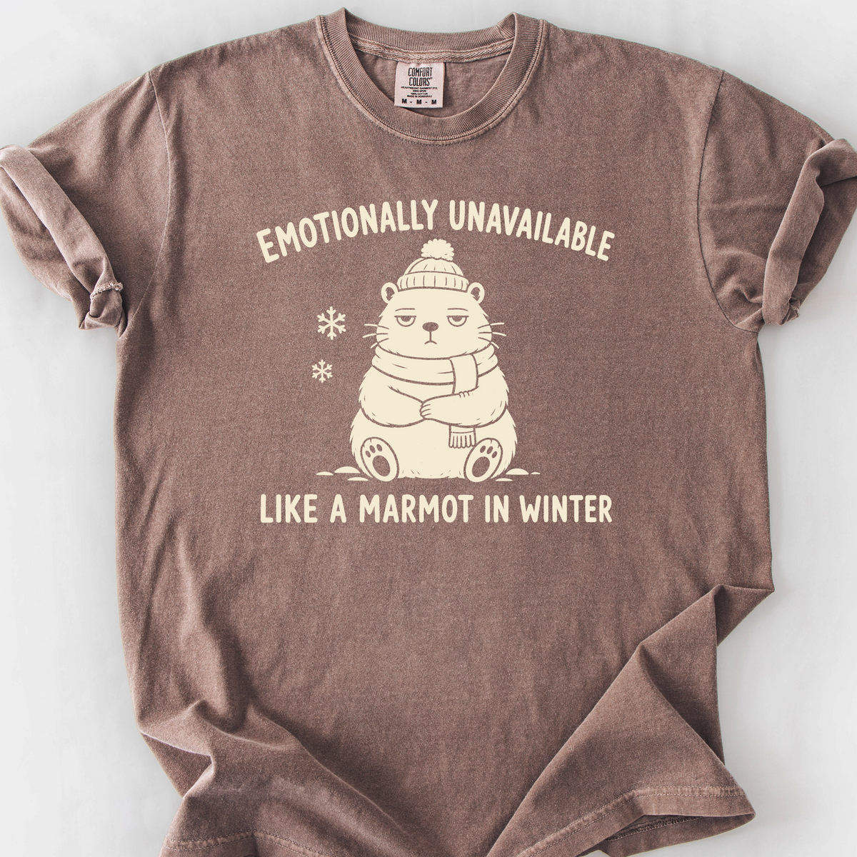 Emotionally Unavailable Marmot T-Shirt — Espresso