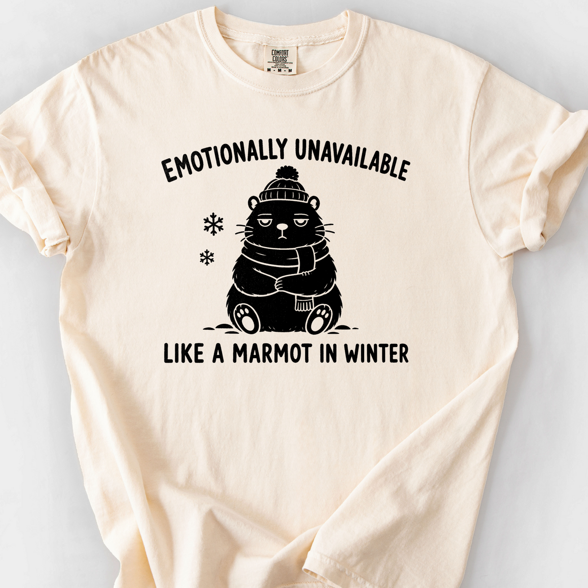 Emotionally Unavailable Marmot T-Shirt — Ivory