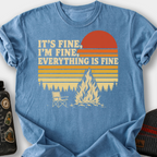 It's Fine, I'm Fine (Campfire Sunset) T-Shirt — Blue Jean