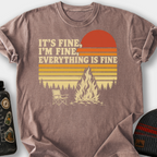 It's Fine, I'm Fine (Campfire Sunset) T-Shirt — Espresso