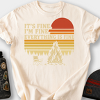 It's Fine, I'm Fine (Campfire Sunset) T-Shirt — Ivory
