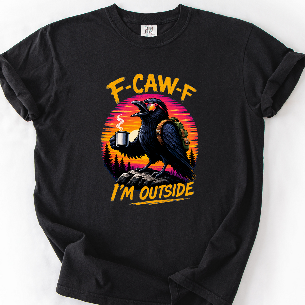 F Caw F Im Outside T-Shirt — Black