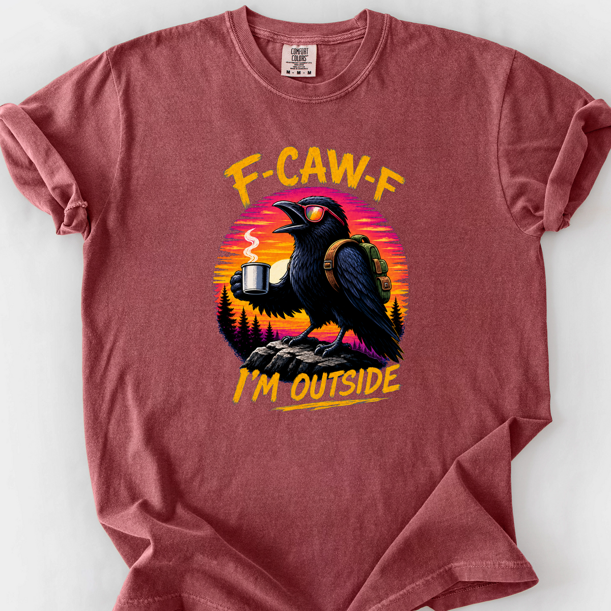 F Caw F Im Outside T-Shirt — Brick