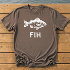 fih rough brush linocut T-Shirt — Espresso