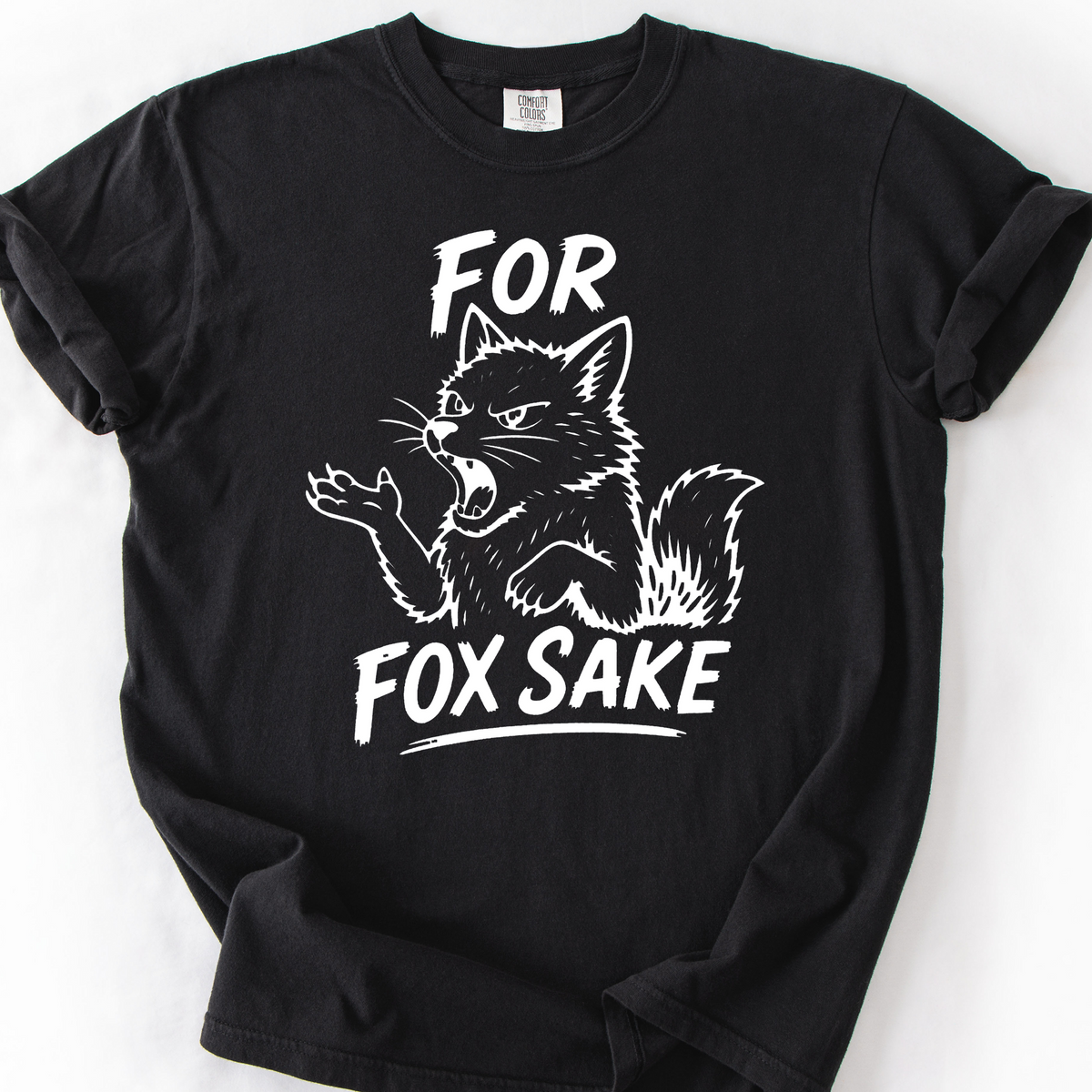 For Fox Sake T-Shirt — Black