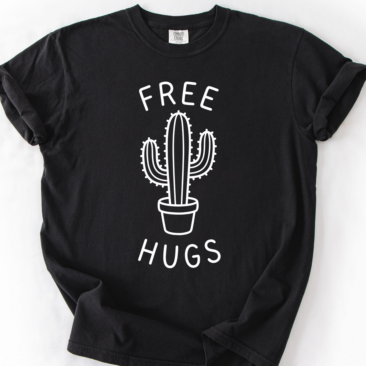 Free Hugs (Cactus) T-Shirt — Black