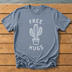 free hugs cactus handwritten marker dood T-Shirt — Blue Jean