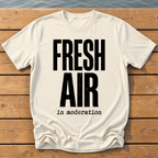fresh air in moderation_headline deadpan subtitle T-Shirt — Ivory