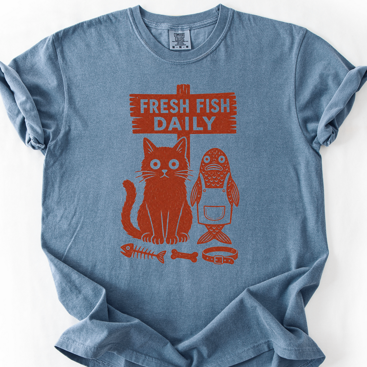 Fresh Fish Daily T-Shirt — Blue Jean