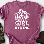 Girl Who Loves Hiking T-Shirt — Berry