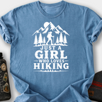 Girl Who Loves Hiking T-Shirt — Blue Jean