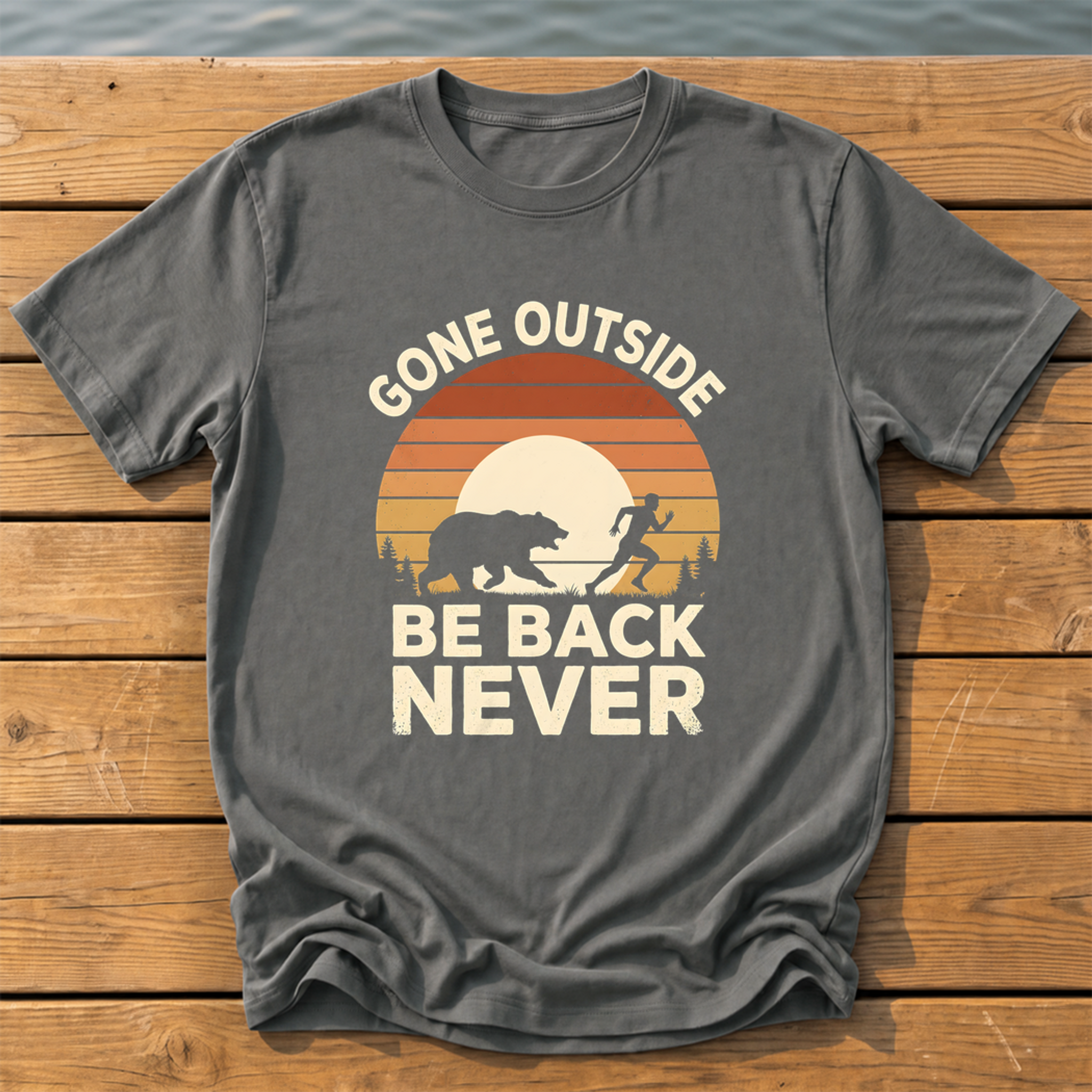 gone outside sunset slat silhouette T-Shirt — Pepper