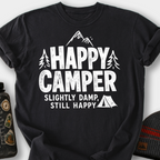 Happy Camper Slightly Damp T-Shirt — Black