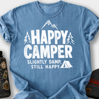 Happy Camper Slightly Damp T-Shirt — Blue Jean