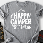 Happy Camper Slightly Damp T-Shirt — Grey