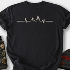Tree Line Heartbeat T-Shirt — Black