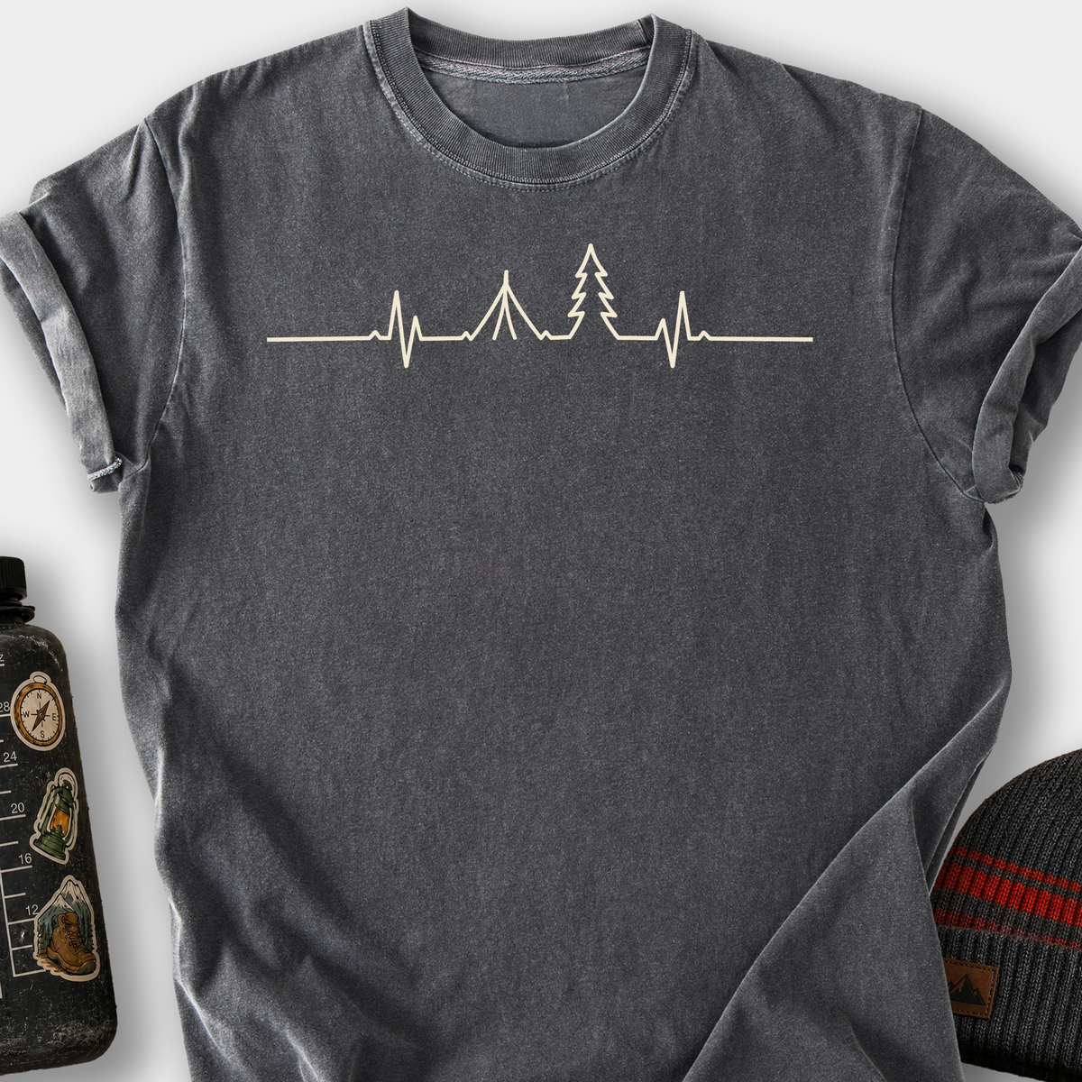Tree Line Heartbeat T-Shirt — Pepper