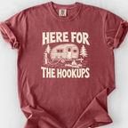 Here For The Hookups T-Shirt — Brick