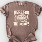 Here For The Hookups T-Shirt — Espresso