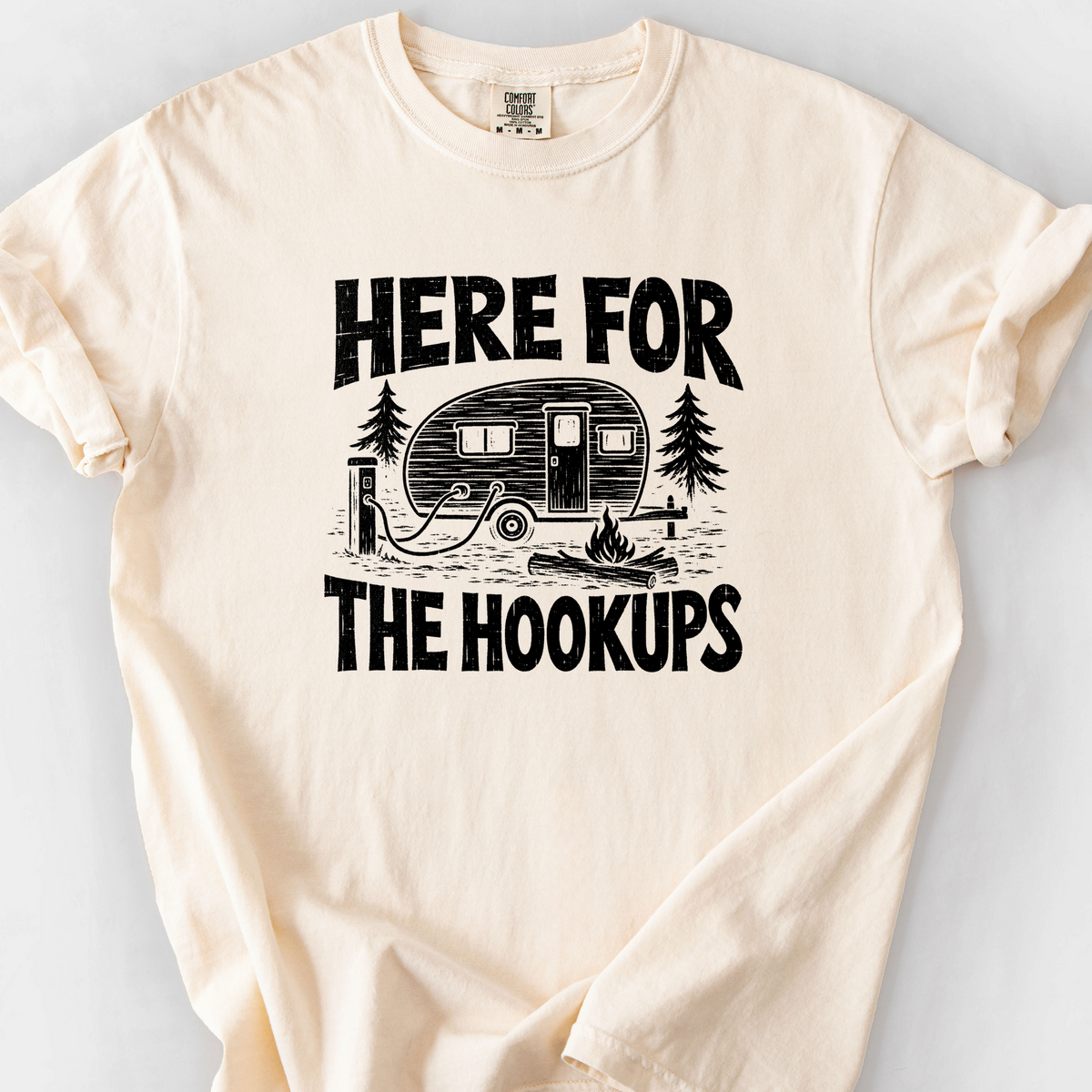 Here For The Hookups T-Shirt — Ivory