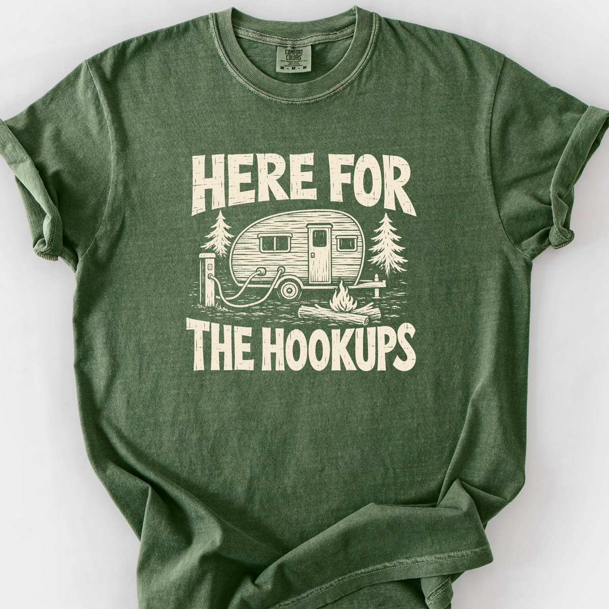 Here For The Hookups T-Shirt — Moss