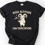 High Altitude Low Expectations T-Shirt — Black