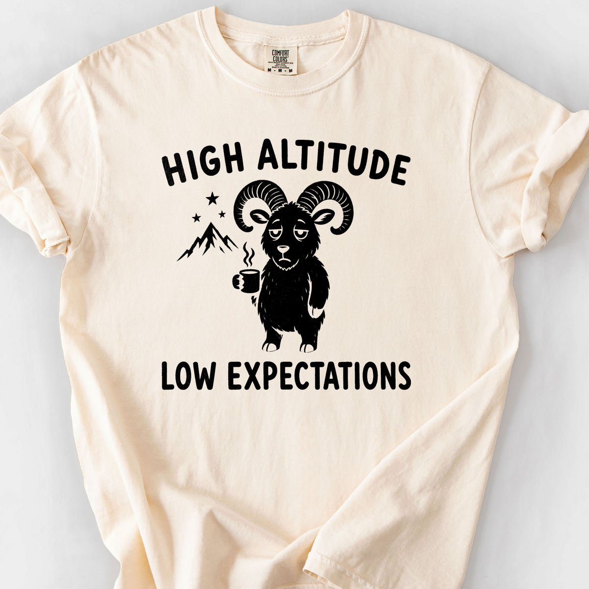 High Altitude Low Expectations T-Shirt — Ivory
