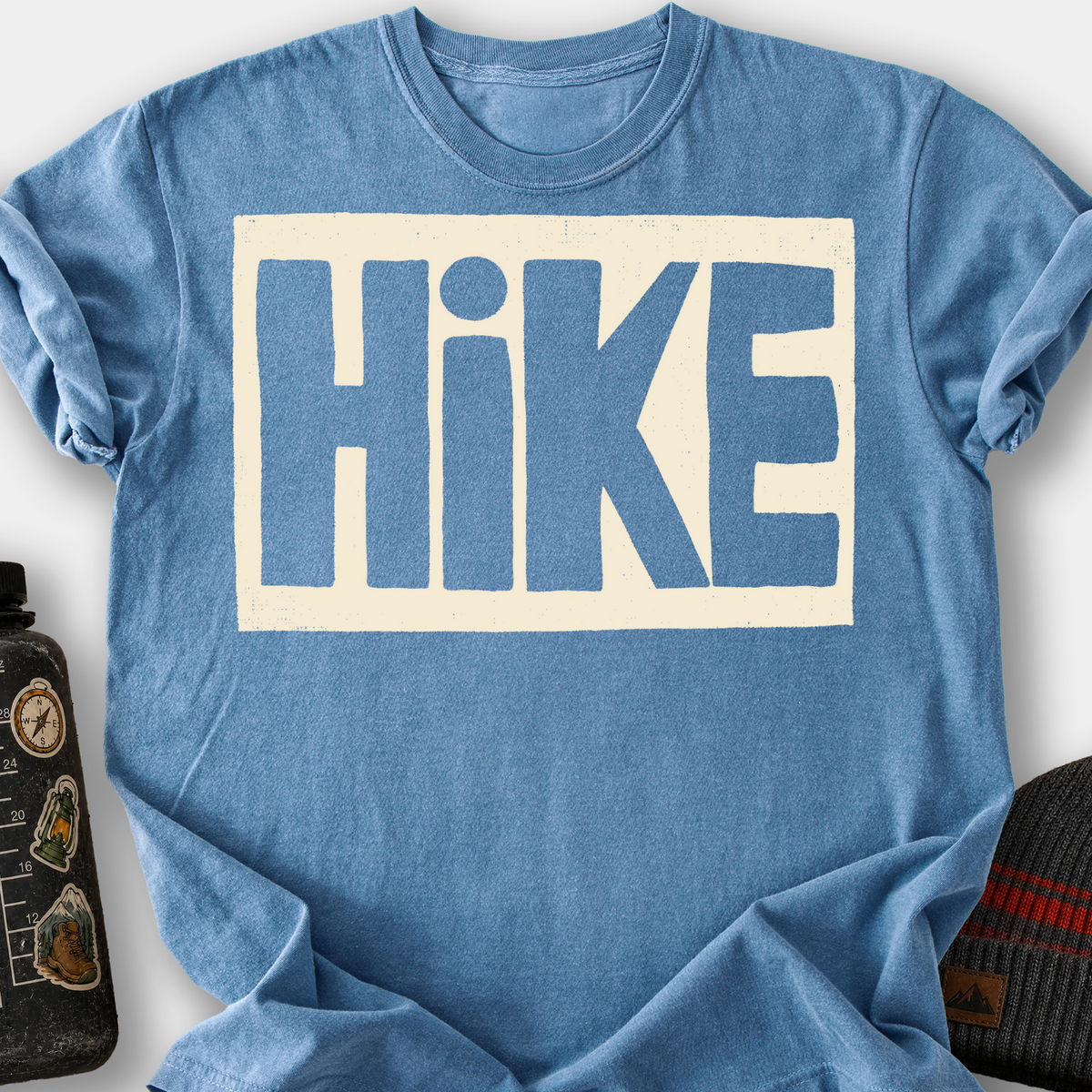 Hike (Block Letters) T-Shirt — Blue Jean
