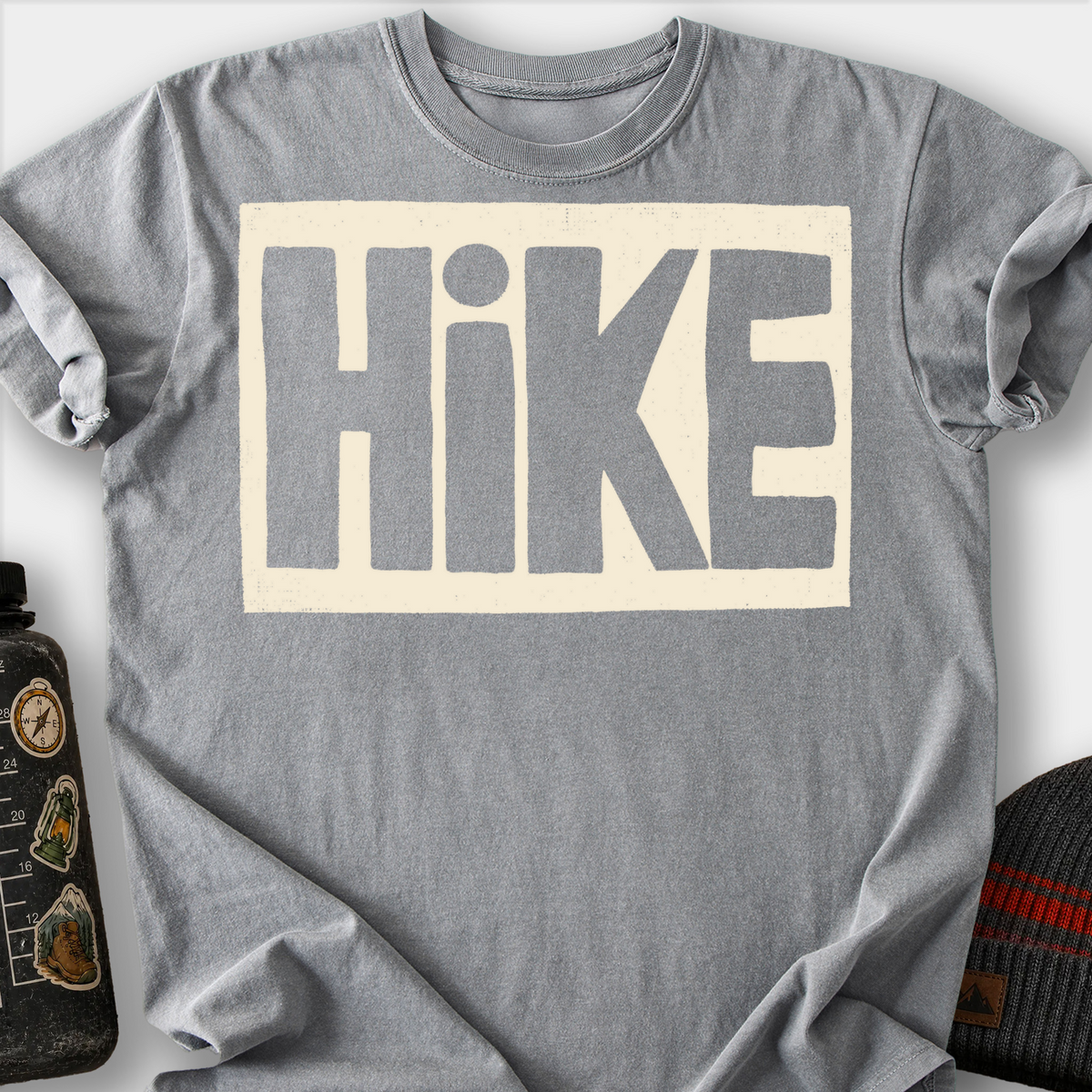 Hike (Block Letters) T-Shirt — Grey