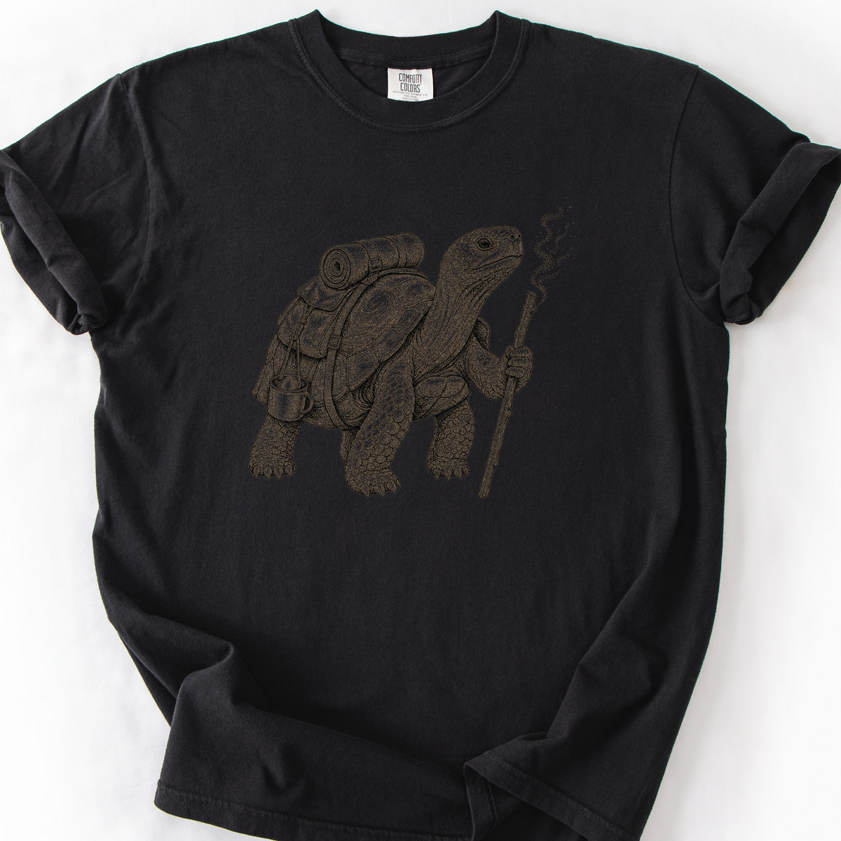 Hiking Tortoise T-Shirt — Black