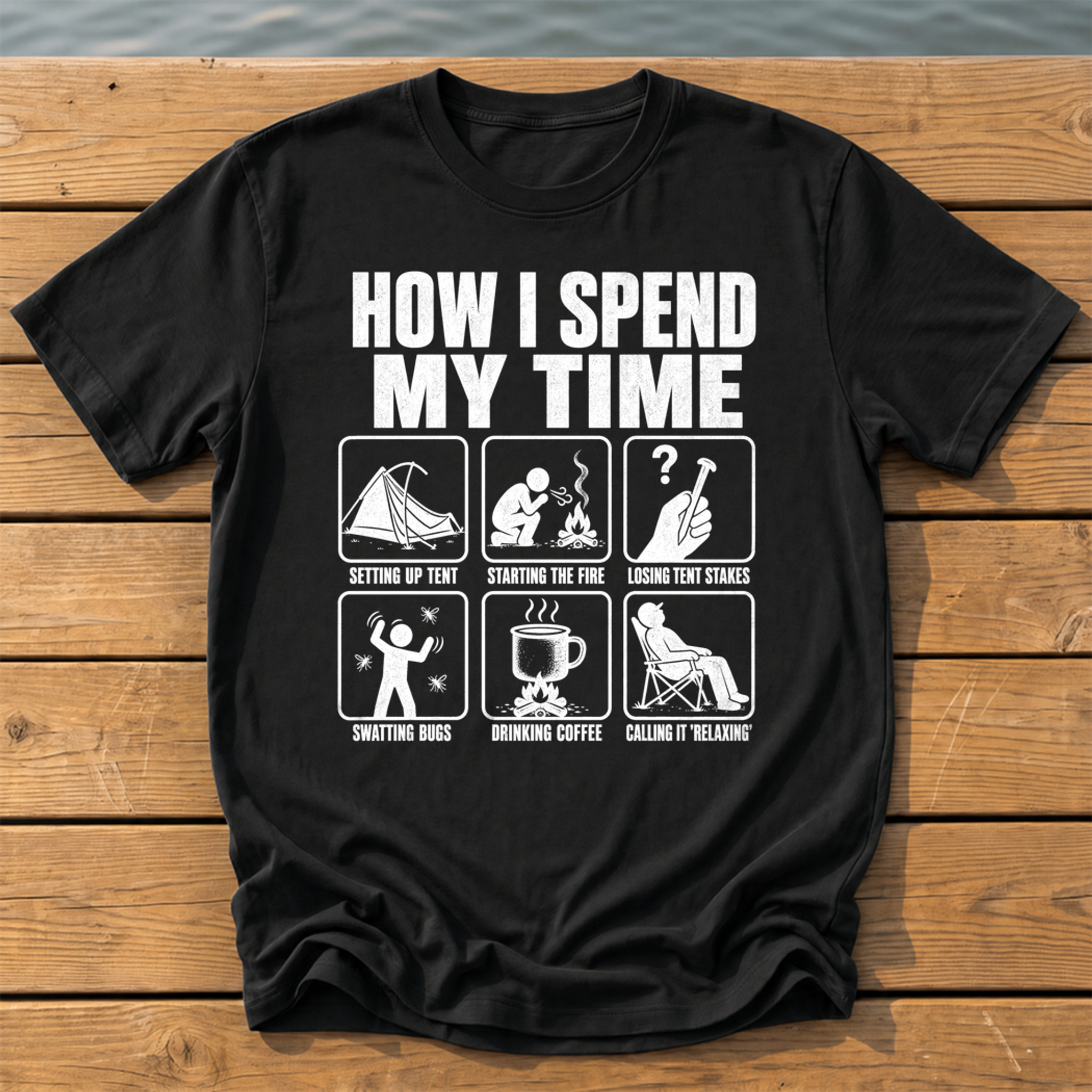 How I Spend My Time T-Shirt — Black