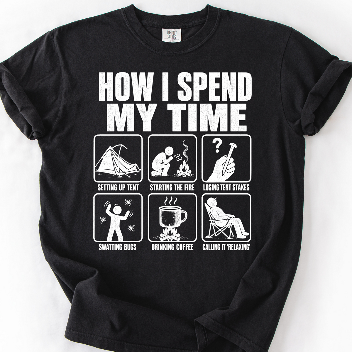 How I Spend My Time T-Shirt — Black