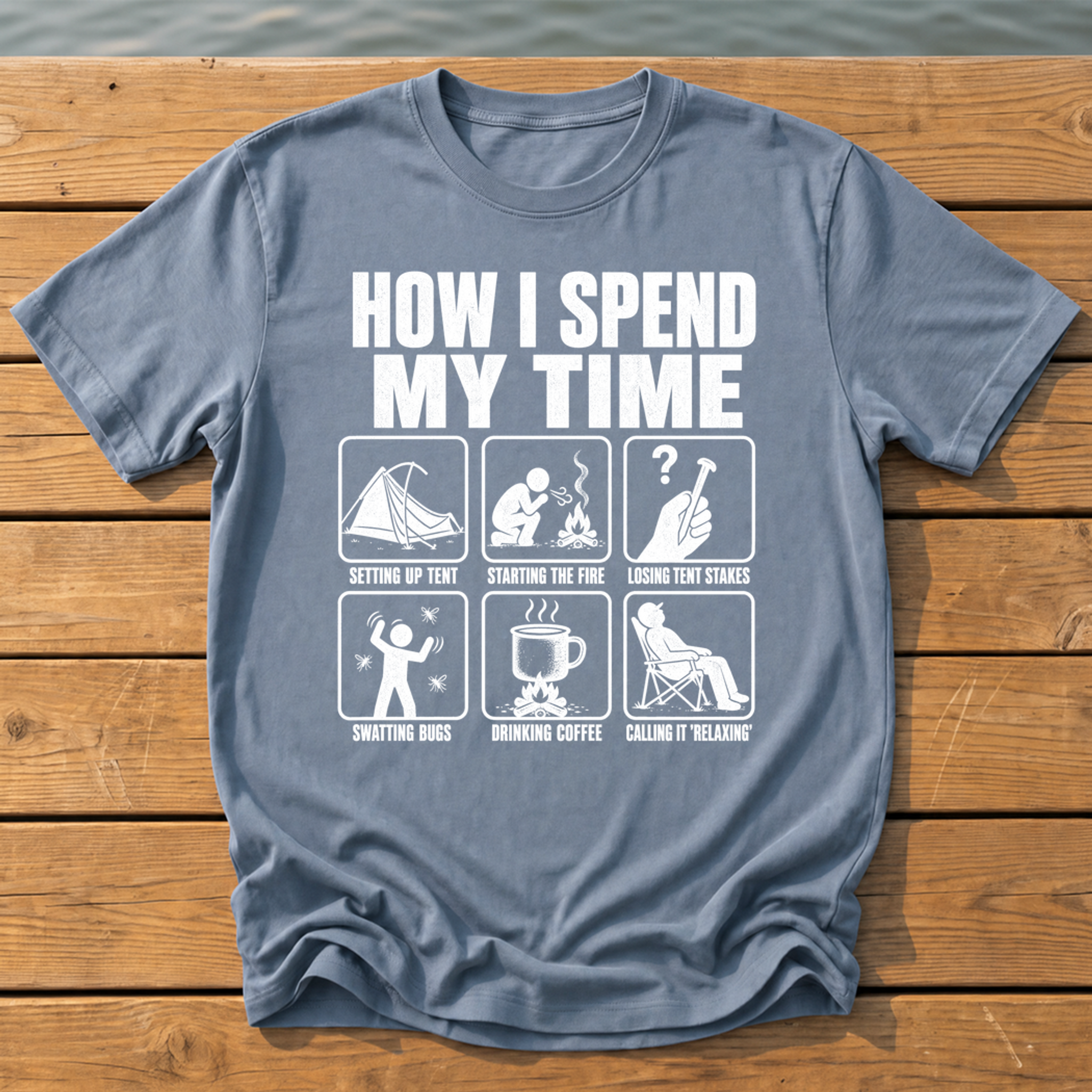How I Spend My Time T-Shirt — Blue Jean