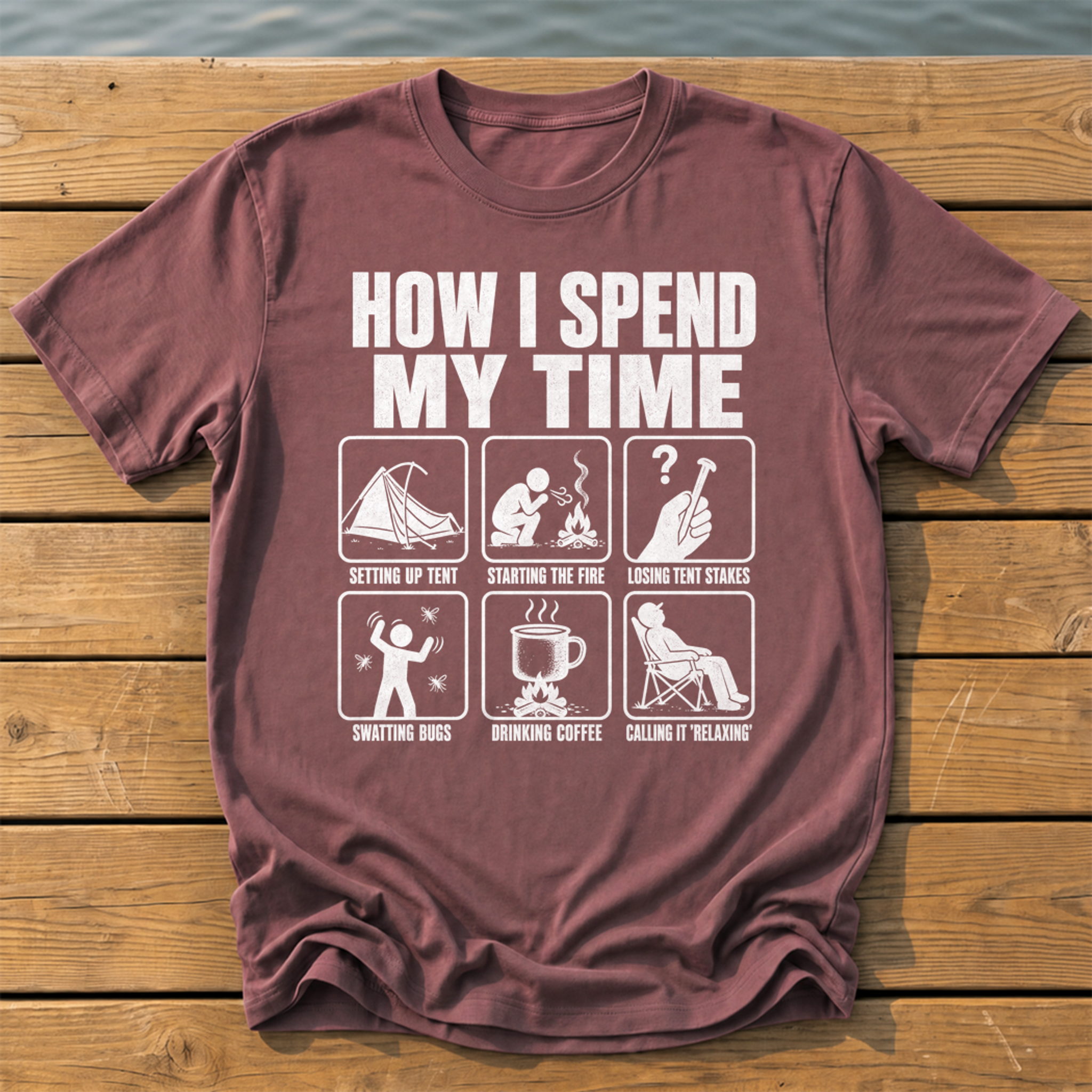 How I Spend My Time T-Shirt — Brick