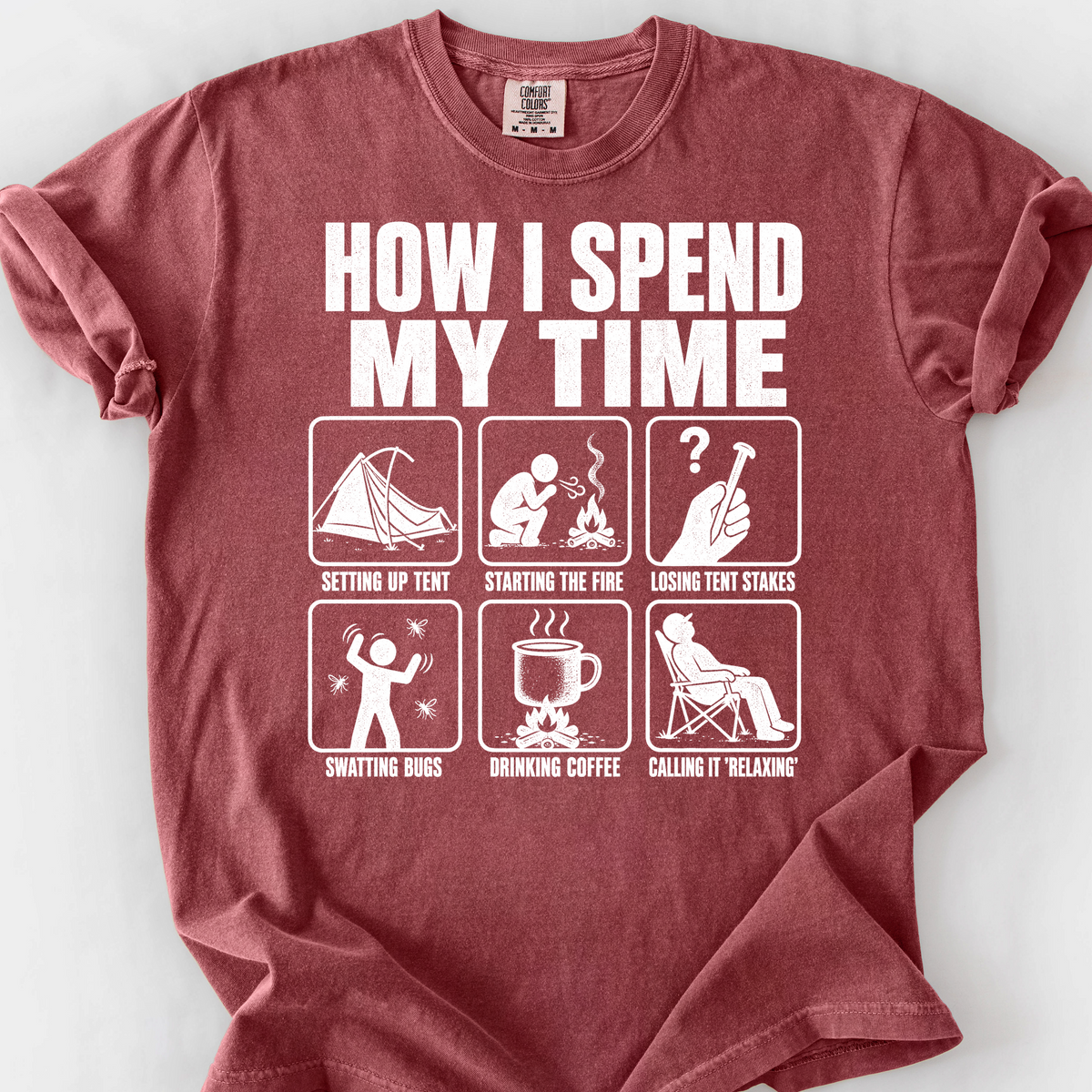 How I Spend My Time T-Shirt — Brick