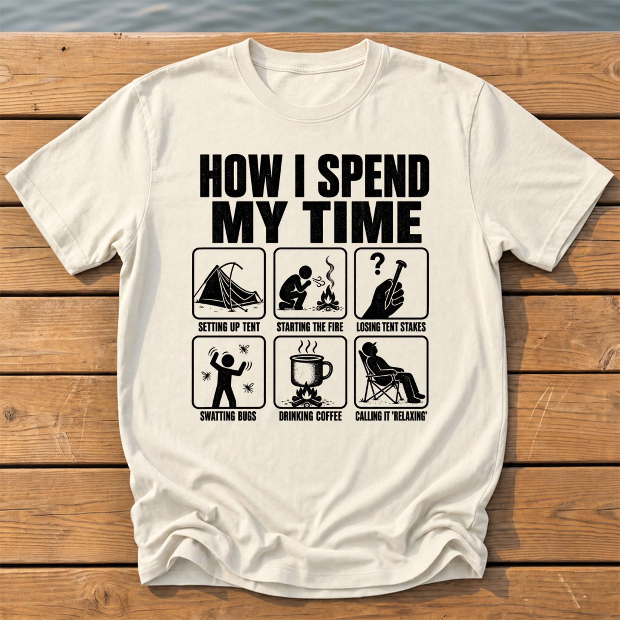How I Spend My Time T-Shirt — Ivory