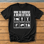 How To Survive Bear Attack T-Shirt — Black