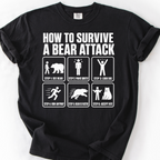 How To Survive Bear Attack T-Shirt — Black