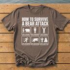How To Survive Bear Attack T-Shirt — Espresso