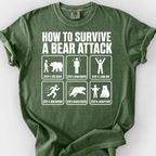 How To Survive Bear Attack T-Shirt — Moss
