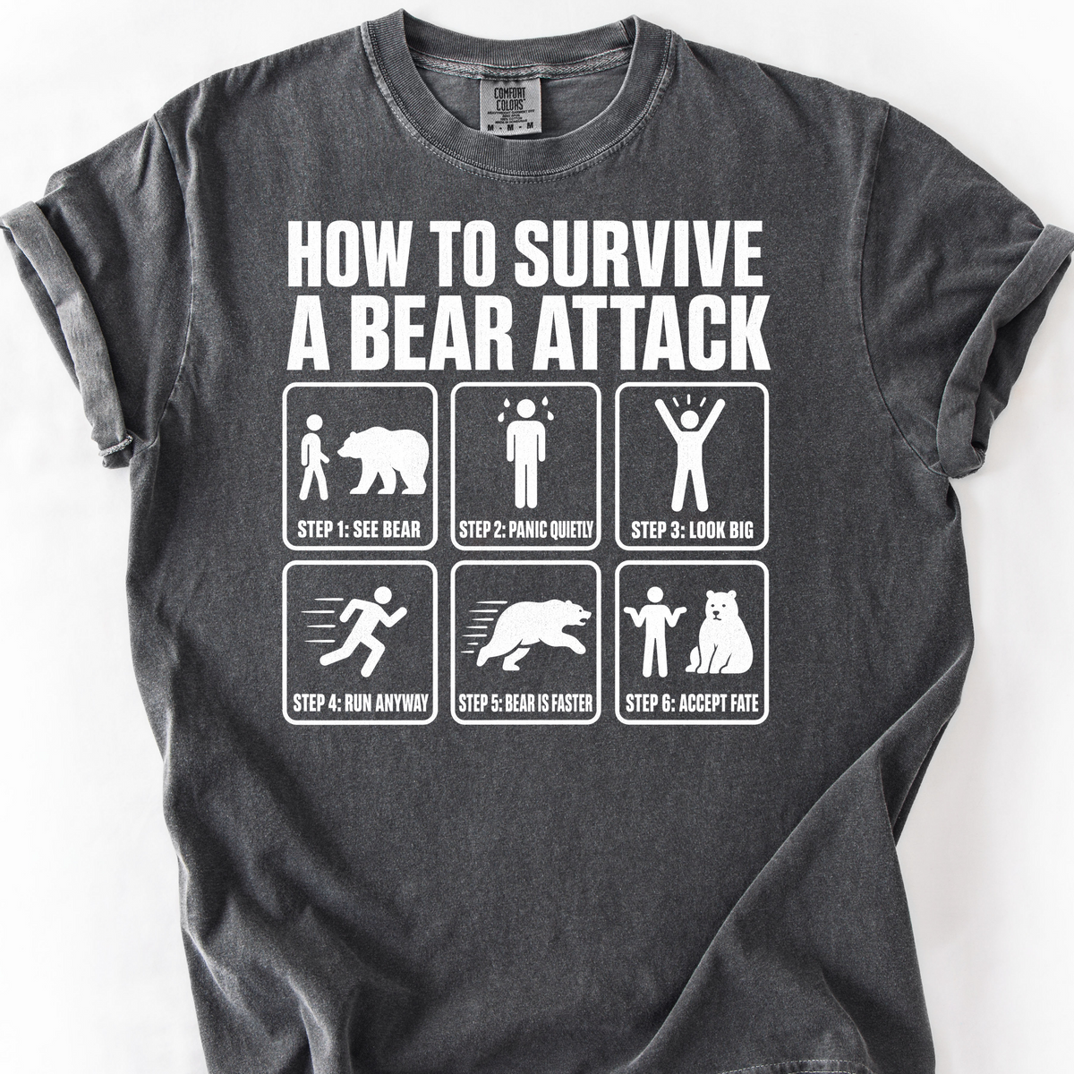 How To Survive Bear Attack T-Shirt — Pepper