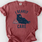 I Bearly Care T-Shirt — Brick