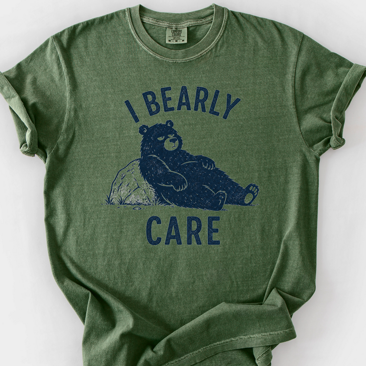 I Bearly Care T-Shirt — Moss